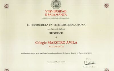 Reconocimiento del rector de la Universidad de Salamanca, curso 2012-2013