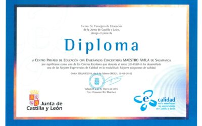 Reconocimiento del Consejero de Educación de la Junta de Castilla y León