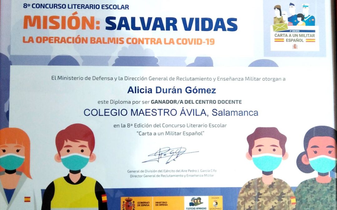 Ganadora de la 8ª Edición del Concurso literario «Carta a un Militar Español»